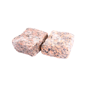 Капустинское (Rosso Santiago GR1) гранит брусчатка колотая 10х10х5 см